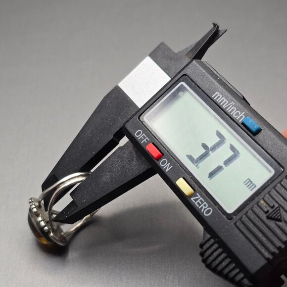 VTG Sterling Silver Amber Ring Size 8.5 Split Shank 3.34g Sliced Accents Poland - Picture 7 of 12